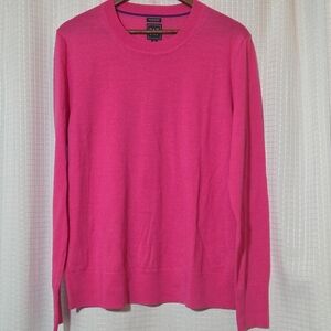 GAP Sweater Bright Pink  XLT 100% Merino Wool Minimalist Classic Basic